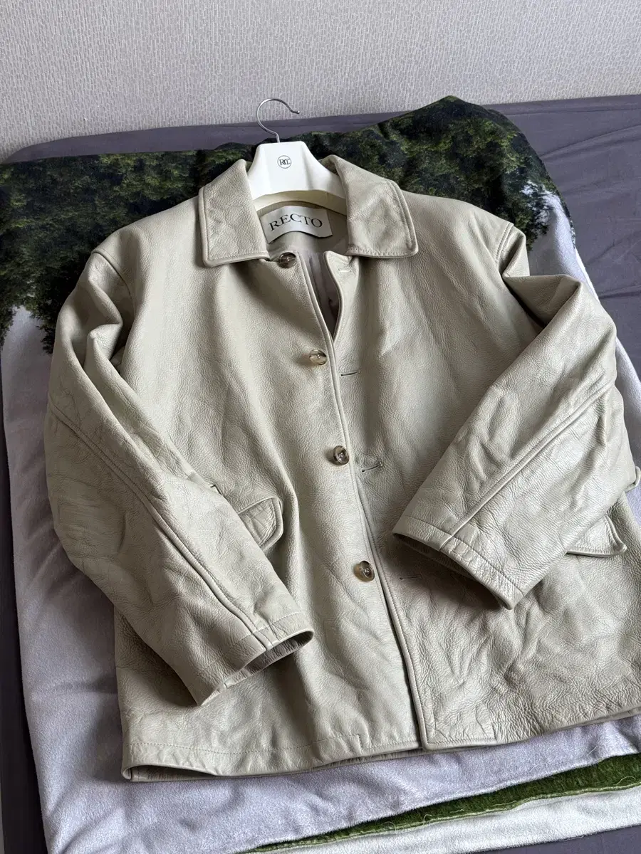 RECTO | 렉토 Recto Epaulet Lamb Leather Jumper Black #렉토